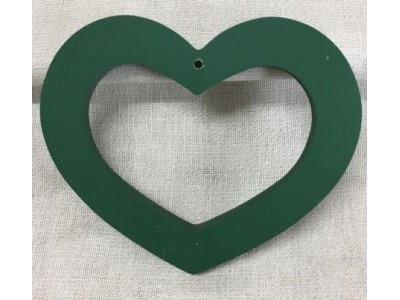 Cornice a cuore in legno - laccato in verde 22x19 cm