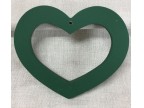 Cornice a cuore in legno - laccato in verde 22x19 cm
