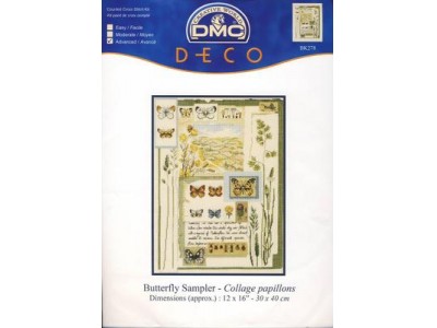 2 DMC kit - Butterfly Sampler cm. 30x40