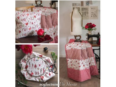 1 Acufactum  base bianca con tanti cuori e damine