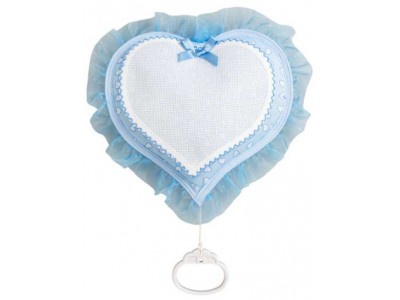 cuore nascita - azzurro - con carillon