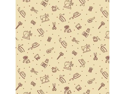 - A.Country - base avorio + accessori cucito bordeau