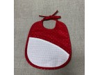 Bavaglia con tessuto rosso a pois argento