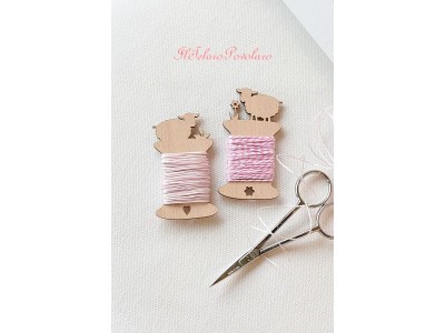 " 2 farfalline avvolgifilo - con pecorelle